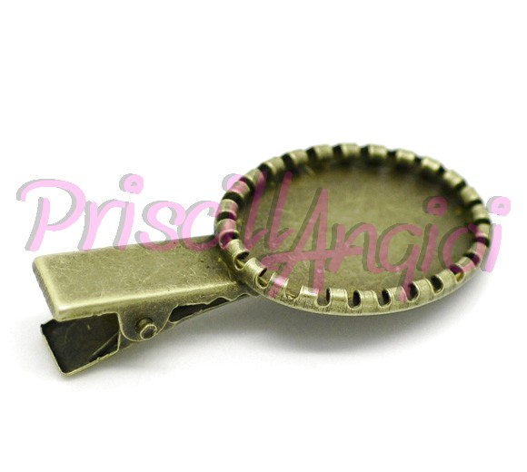 Pinza 46 mm bronce estilo vintage con camafeo 25x18 mm - Haga un click en la imagen para cerrar